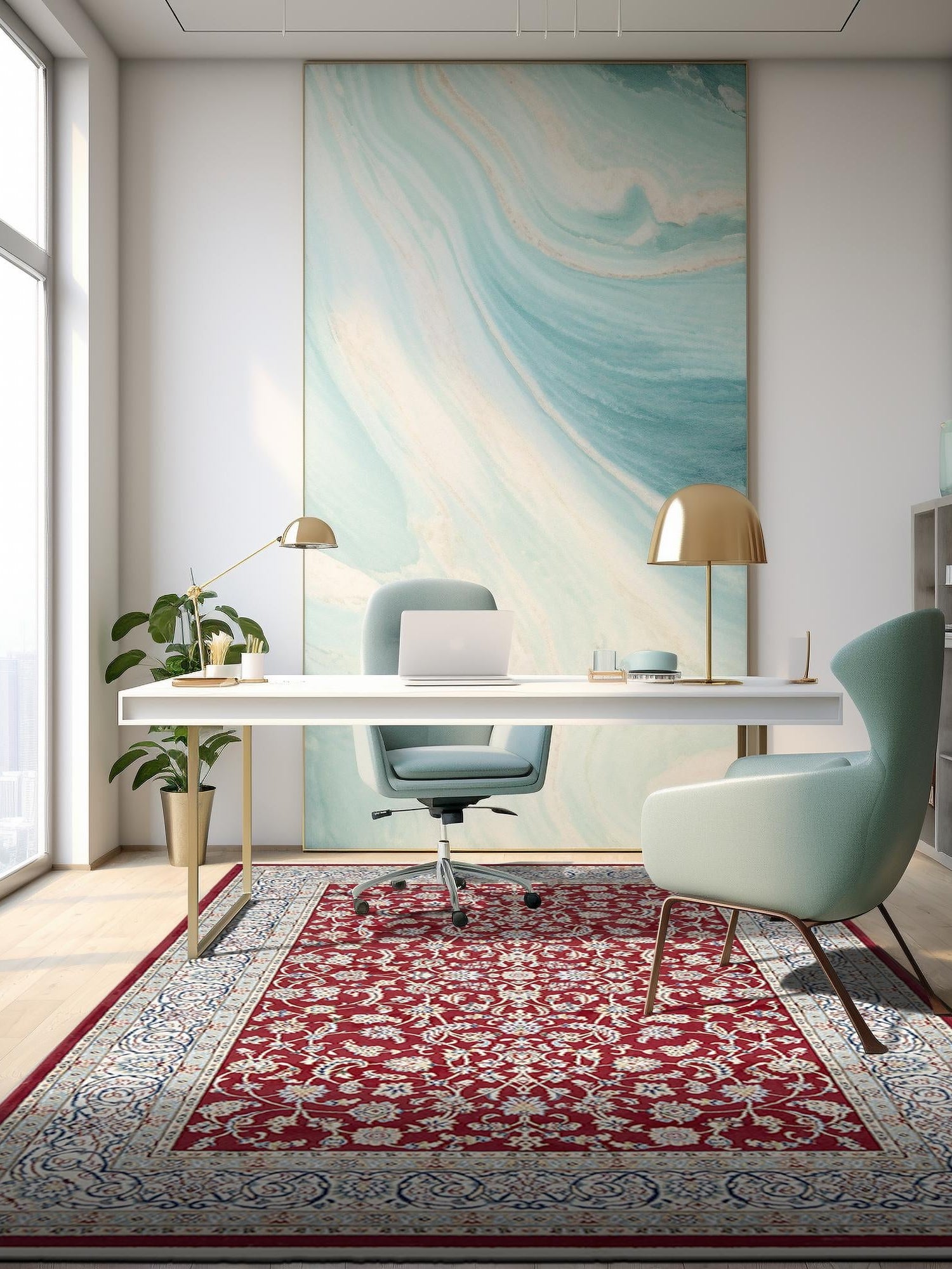 Burgundy 3' 1 x 5' 3 Narenj Rectangle Area Rug 85% Polypropylene & 15% Polyester Traditional Classic Carpet for Living, Dining, Bedrooms, Office for Sale at Rug Engine