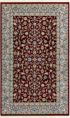 Burgundy 5' 3 x 8' Narenj Rectangle Area Rug 85% Polypropylene & 15% Polyester Traditional Classic Carpet for Living, Dining, Bedrooms, Office for Sale at Rug Engine