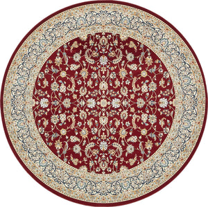Burgundy 10' x 10' Narenj Round Area Rug 85% Polypropylene & 15% Polyester Traditional Classic Carpet for Living, Dining, Bedrooms, Office for Sale at Rug Engine
