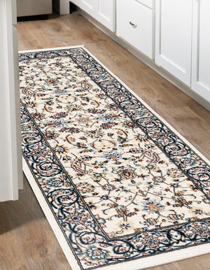 Ivory 2' x 8' Narenj Runner Area Rug 85% Polypropylene & 15% Polyester Traditional Classic Carpet for Living, Dining, Bedrooms, Office for Sale at Rug Engine
