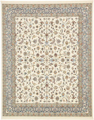 Ivory 7' 10 x 10' Narenj Rectangle Area Rug 85% Polypropylene & 15% Polyester Traditional Classic Carpet for Living, Dining, Bedrooms, Office for Sale at Rug Engine