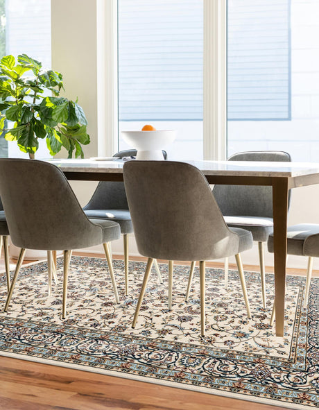 Ivory 10' x 13' Narenj Rectangle Area Rug 85% Polypropylene & 15% Polyester Traditional Classic Carpet for Living, Dining, Bedrooms, Office for Sale at Rug Engine