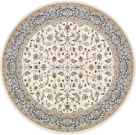 Ivory 10' x 10' Narenj Round Area Rug 85% Polypropylene & 15% Polyester Traditional Classic Carpet for Living, Dining, Bedrooms, Office for Sale at Rug Engine
