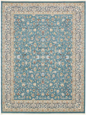 Blue 10' x 13' Narenj Rectangle Area Rug 85% Polypropylene & 15% Polyester Traditional Classic Carpet for Living, Dining, Bedrooms, Office for Sale at Rug Engine