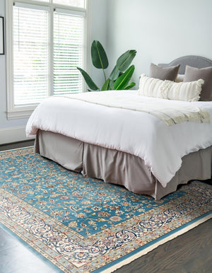 Blue 10' x 13' Narenj Rectangle Area Rug 85% Polypropylene & 15% Polyester Traditional Classic Carpet for Living, Dining, Bedrooms, Office for Sale at Rug Engine