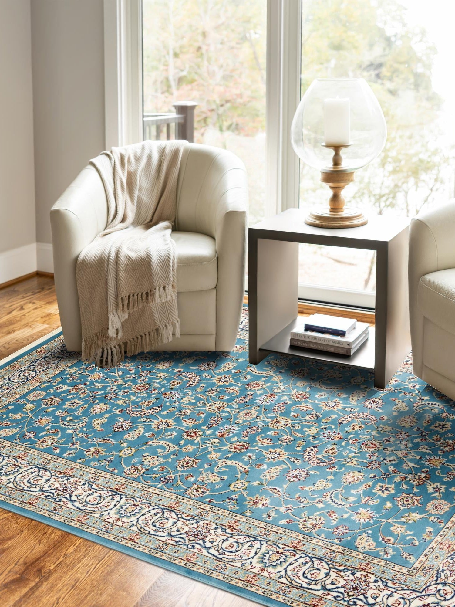 Blue 10' x 13' Narenj Rectangle Area Rug 85% Polypropylene & 15% Polyester Traditional Classic Carpet for Living, Dining, Bedrooms, Office for Sale at Rug Engine
