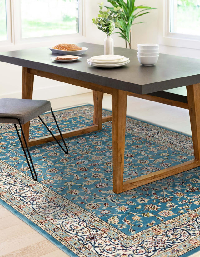 Blue 10' x 13' Narenj Rectangle Area Rug 85% Polypropylene & 15% Polyester Traditional Classic Carpet for Living, Dining, Bedrooms, Office for Sale at Rug Engine