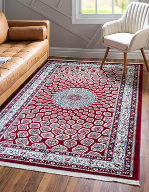 Burgundy 3' 1 x 5' 3 Narenj Rectangle Area Rug 85% Polypropylene & 15% Polyester Traditional Classic Carpet for Living, Dining, Bedrooms, Office for Sale at Rug Engine