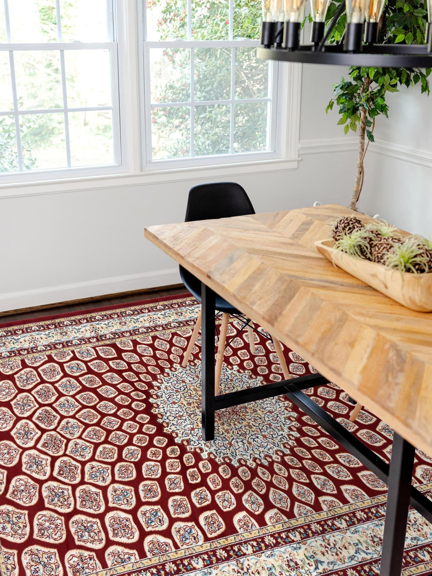 Burgundy 3' 1 x 5' 3 Narenj Rectangle Area Rug 85% Polypropylene & 15% Polyester Traditional Classic Carpet for Living, Dining, Bedrooms, Office for Sale at Rug Engine