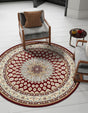 Burgundy 10' x 10' Narenj Round Rug
