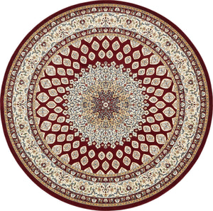 Burgundy 10' x 10' Narenj Round Rug