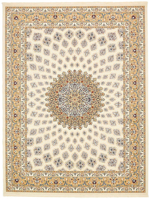 Ivory 10' x 13' Narenj Rectangle Area Rug 85% Polypropylene & 15% Polyester Traditional Classic Carpet for Living, Dining, Bedrooms, Office for Sale at Rug Engine