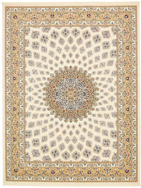 Ivory 10' x 13' Narenj Rectangle Area Rug 85% Polypropylene & 15% Polyester Traditional Classic Carpet for Living, Dining, Bedrooms, Office for Sale at Rug Engine