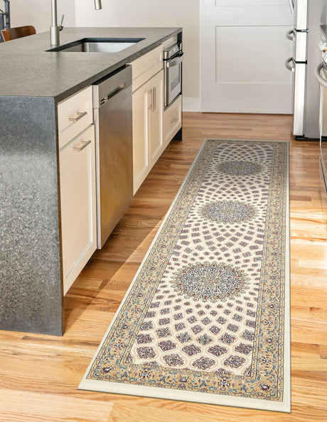 Ivory 2' 11 x 13' 1 Narenj Runner Area Rug 85% Polypropylene & 15% Polyester Traditional Classic Carpet for Living, Dining, Bedrooms, Office for Sale at Rug Engine