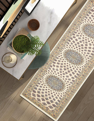 Ivory 2' 11 x 13' 1 Narenj Runner Area Rug 85% Polypropylene & 15% Polyester Traditional Classic Carpet for Living, Dining, Bedrooms, Office for Sale at Rug Engine