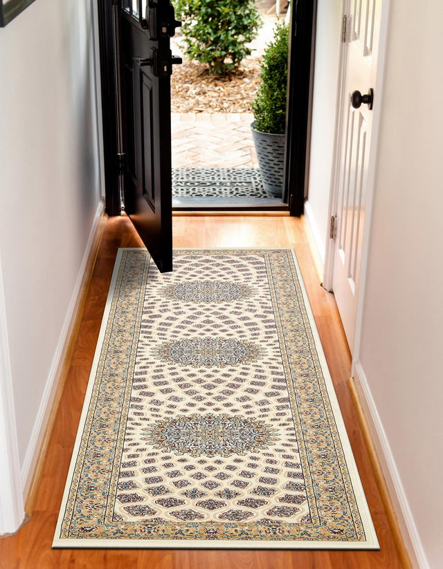 Ivory 2' 11 x 13' 1 Narenj Runner Area Rug 85% Polypropylene & 15% Polyester Traditional Classic Carpet for Living, Dining, Bedrooms, Office for Sale at Rug Engine