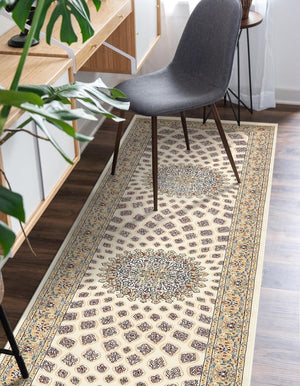 Ivory 2' 11 x 13' 1 Narenj Runner Area Rug 85% Polypropylene & 15% Polyester Traditional Classic Carpet for Living, Dining, Bedrooms, Office for Sale at Rug Engine