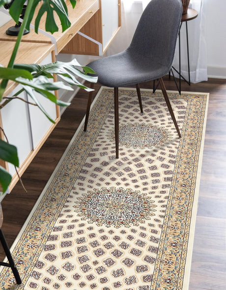 Ivory 2' 11 x 13' 1 Narenj Runner Area Rug 85% Polypropylene & 15% Polyester Traditional Classic Carpet for Living, Dining, Bedrooms, Office for Sale at Rug Engine