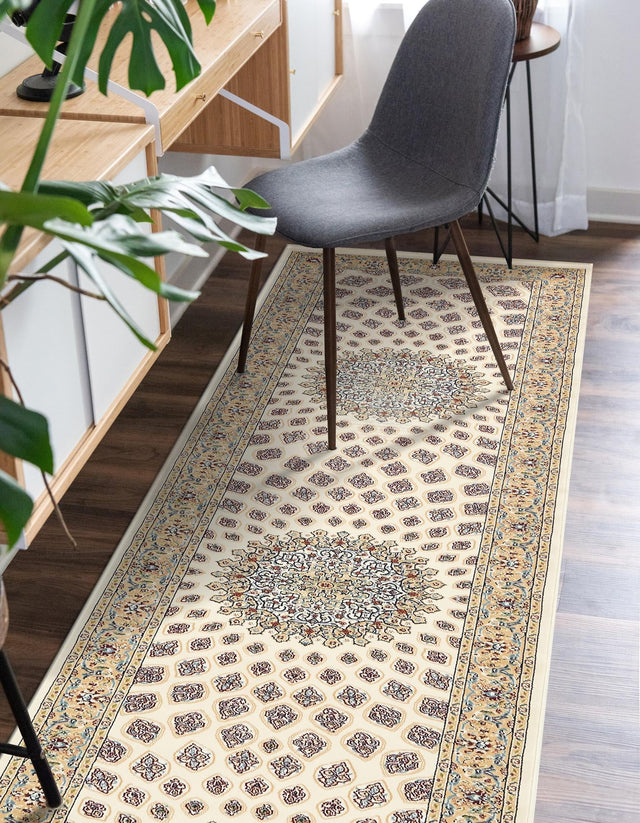 Ivory 2' 11 x 13' 1 Narenj Runner Area Rug 85% Polypropylene & 15% Polyester Traditional Classic Carpet for Living, Dining, Bedrooms, Office for Sale at Rug Engine
