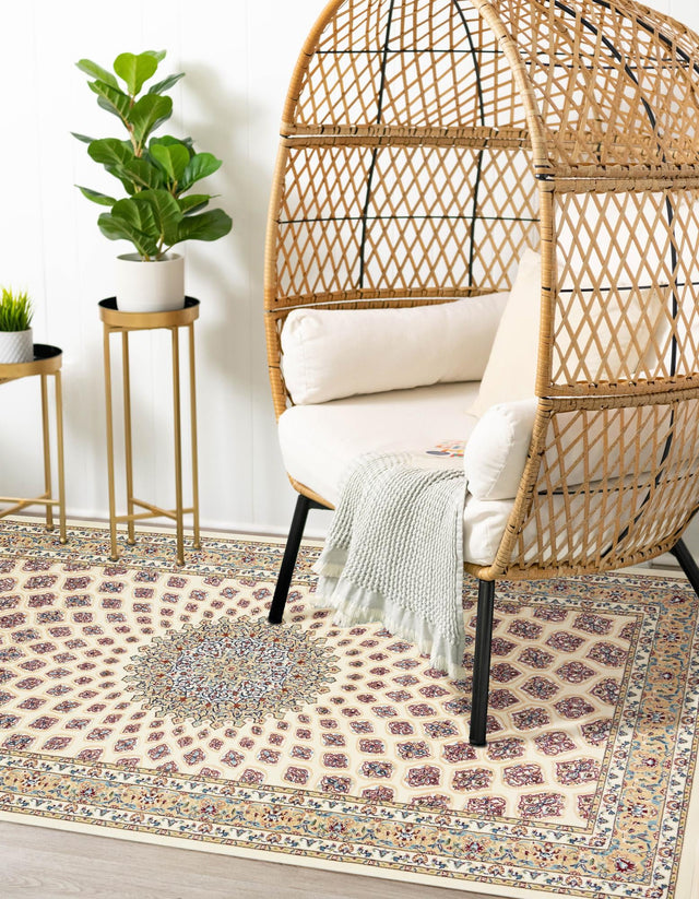 Ivory 3' 1 x 5' 3 Narenj Rectangle Area Rug 85% Polypropylene & 15% Polyester Traditional Classic Carpet for Living, Dining, Bedrooms, Office for Sale at Rug Engine