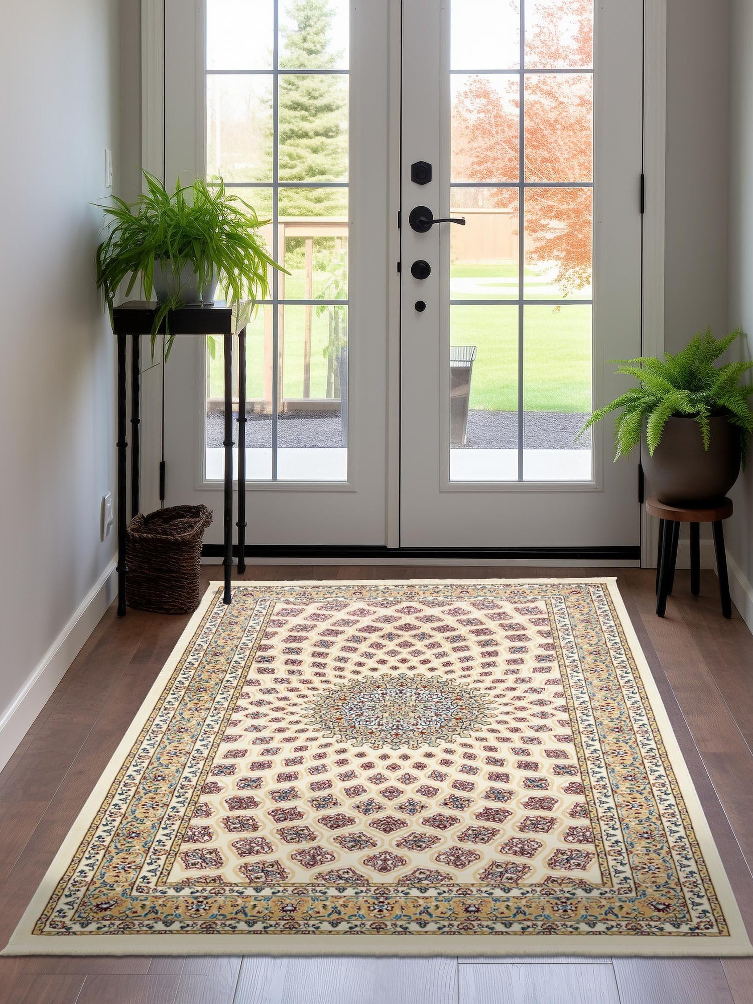 Ivory 10' x 13' Narenj Rectangle Area Rug 85% Polypropylene & 15% Polyester Traditional Classic Carpet for Living, Dining, Bedrooms, Office for Sale at Rug Engine