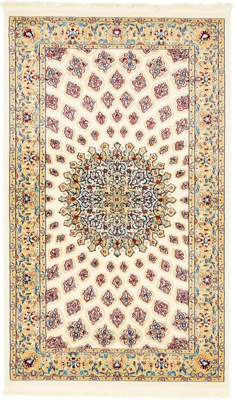 Ivory 3' 1 x 5' 3 Narenj Rectangle Area Rug 85% Polypropylene & 15% Polyester Traditional Classic Carpet for Living, Dining, Bedrooms, Office for Sale at Rug Engine