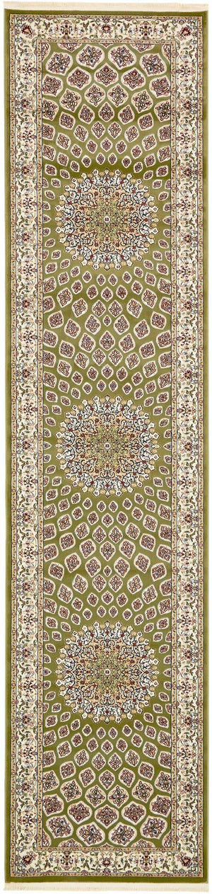 Green 3' x 13' 1 Narenj Runner Area Rug 85% Polypropylene & 15% Polyester Traditional Classic Carpet for Living, Dining, Bedrooms, Office for Sale at Rug Engine