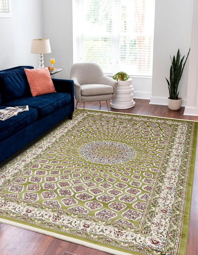 Green 3' x 5' 1 Narenj Rectangle Area Rug 85% Polypropylene & 15% Polyester Traditional Classic Carpet for Living, Dining, Bedrooms, Office for Sale at Rug Engine