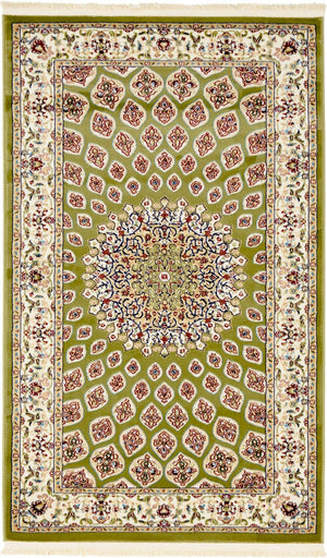 Green 3' x 5' 1 Narenj Rectangle Area Rug 85% Polypropylene & 15% Polyester Traditional Classic Carpet for Living, Dining, Bedrooms, Office for Sale at Rug Engine