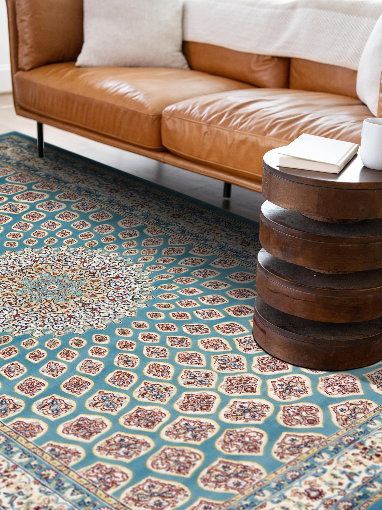 Blue 3' x 5' 1 Narenj Rectangle Area Rug 85% Polypropylene & 15% Polyester Traditional Classic Carpet for Living, Dining, Bedrooms, Office for Sale at Rug Engine
