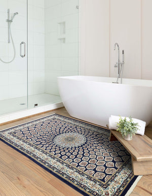 Navy Blue 5' 1 x 8' Narenj Rectangle Rug