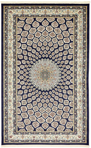 Navy Blue 5' 1 x 8' Narenj Rectangle Rug