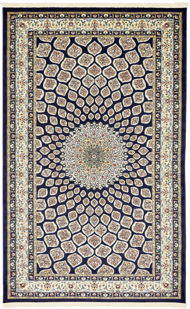Navy Blue 5' 1 x 8' Narenj Rectangle Rug