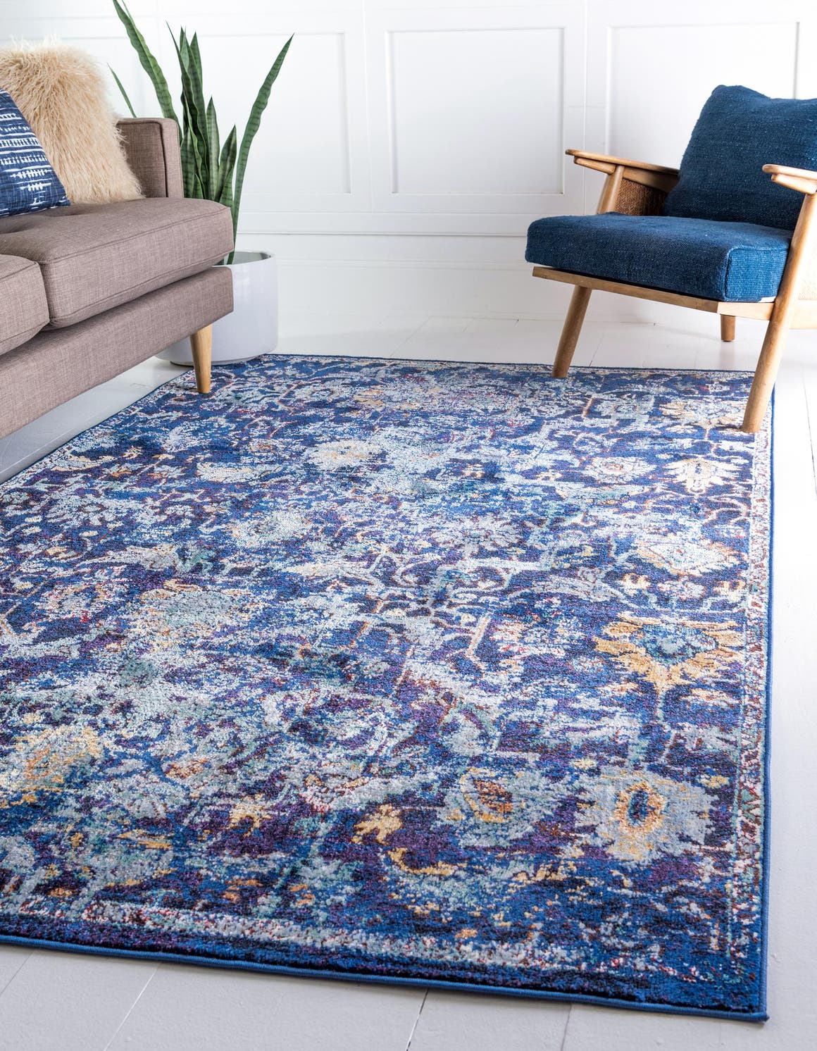 Navy Blue 10' 6 x 16' 5 Augustus Rectangle Area Rug 70% Polypropylene & 30% Polyester With Cotton Backing Easy Clean Home Decor Carpet for Sale at Rug Engine