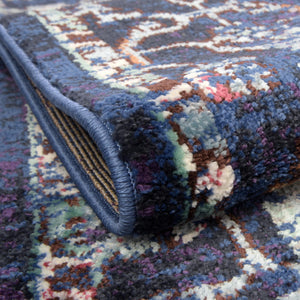 Navy Blue 10' 6 x 16' 5 Augustus Rectangle Area Rug 70% Polypropylene & 30% Polyester With Cotton Backing Easy Clean Home Decor Carpet for Sale at Rug Engine