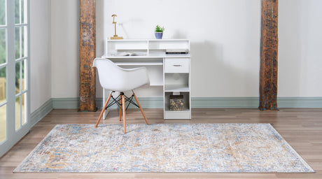 Light Blue 7' 1 x 10' Augustus Rectangle Area Rug 70% Polypropylene & 30% Polyester With Cotton Backing Easy Clean Home Decor Carpet for Sale at Rug Engine
