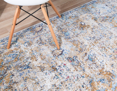 Light Blue 7' 1 x 10' Augustus Rectangle Area Rug 70% Polypropylene & 30% Polyester With Cotton Backing Easy Clean Home Decor Carpet for Sale at Rug Engine