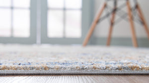 Light Blue 8' x 8' Augustus Round Area Rug 70% Polypropylene & 30% Polyester With Cotton Backing Easy Clean Home Decor Carpet for Sale at Rug Engine
