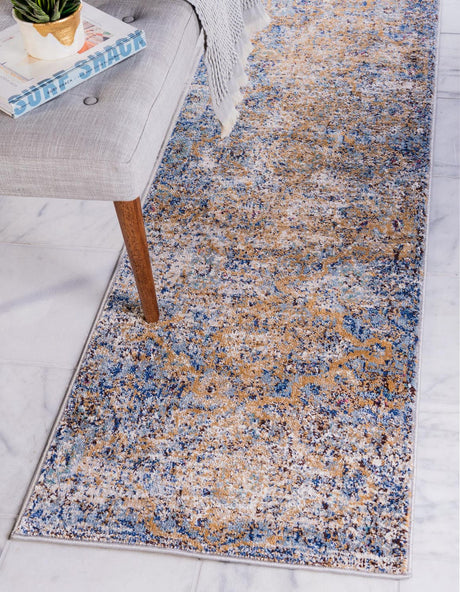 Light Blue 2' 2 x 6' 9 Augustus Runner Area Rug 70% Polypropylene & 30% Polyester With Cotton Backing Easy Clean Home Decor Carpet for Sale at Rug Engine
