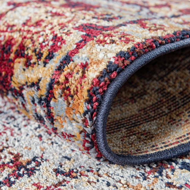 Rust Red 5' x 5' Augustus Round Area Rug 70% Polypropylene & 30% Polyester With Cotton Backing Easy Clean Home Decor Carpet for Sale at Rug Engine