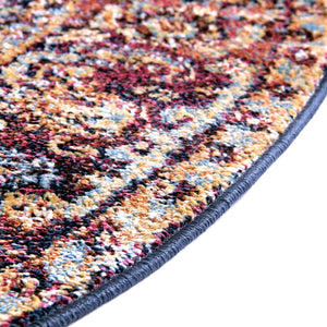 Rust Red 5' x 5' Augustus Round Area Rug 70% Polypropylene & 30% Polyester With Cotton Backing Easy Clean Home Decor Carpet for Sale at Rug Engine