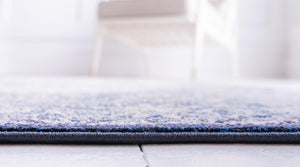 Blue 8' x 8' Augustus Round Area Rug 70% Polypropylene & 30% Polyester With Cotton Backing Easy Clean Home Decor Carpet for Sale at Rug Engine