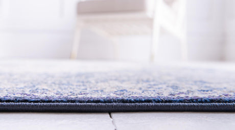 Blue 8' x 8' Augustus Round Area Rug 70% Polypropylene & 30% Polyester With Cotton Backing Easy Clean Home Decor Carpet for Sale at Rug Engine