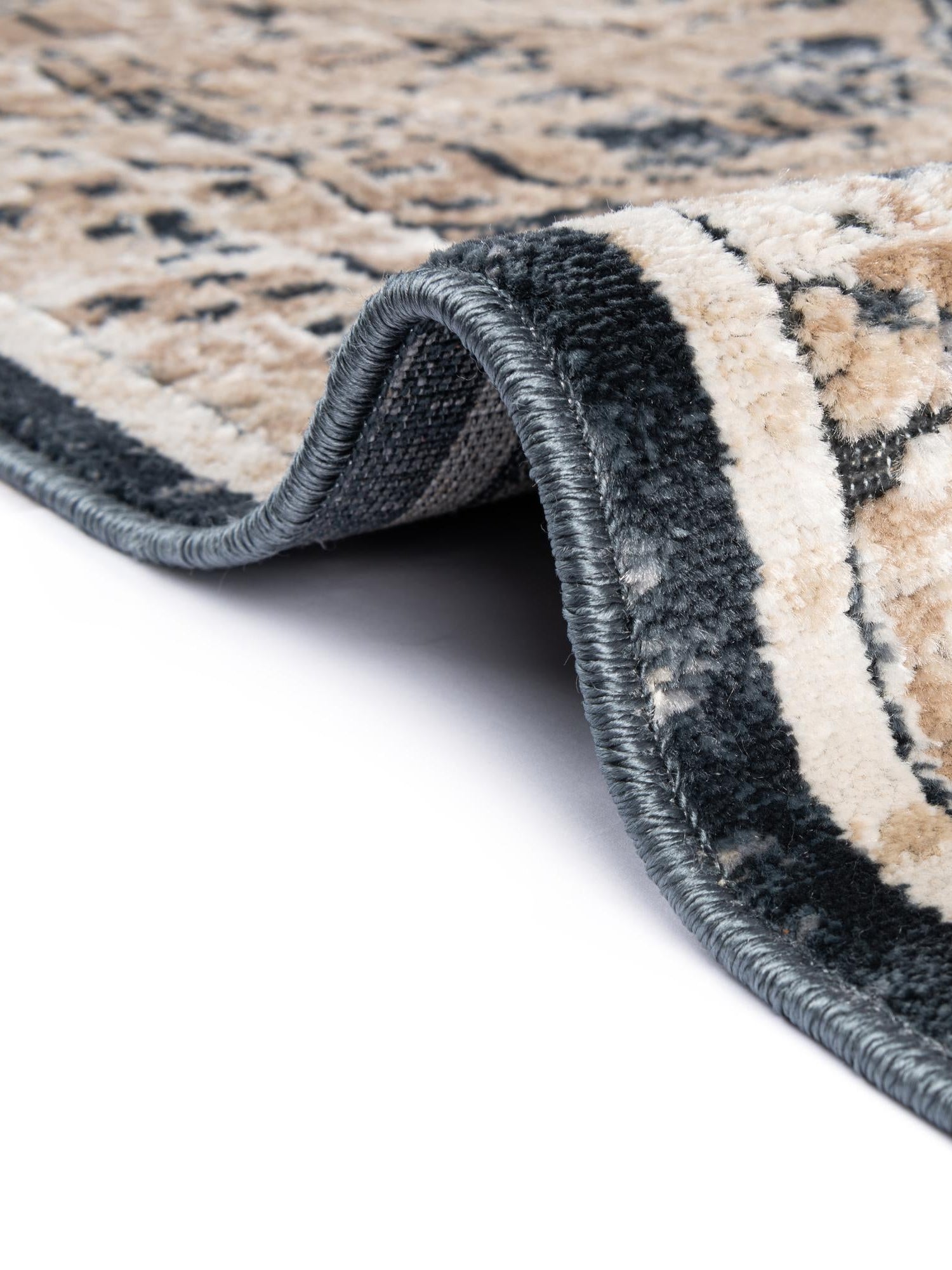 Dark Blue 2' 7 x 12' Chateau Runner Area Rug 85% Polypropylene & 15% Chenille With Cotton Backing Traditional Vintage Distressed Carpet for Classical Interior Design Decorating for Sale at Rug Engine