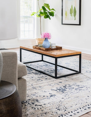 Dark Blue 10' x 13' 1 Chateau Rectangle Area Rug 85% Polypropylene & 15% Chenille With Cotton Backing Traditional Vintage Distressed Carpet for Classical Interior Design Decorating for Sale at Rug Engine