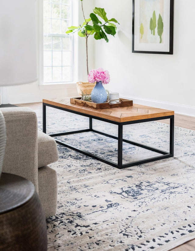 Dark Blue 10' x 13' 1 Chateau Rectangle Area Rug 85% Polypropylene & 15% Chenille With Cotton Backing Traditional Vintage Distressed Carpet for Classical Interior Design Decorating for Sale at Rug Engine