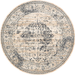 Dark Blue 8' x 8' Chateau Round Rug