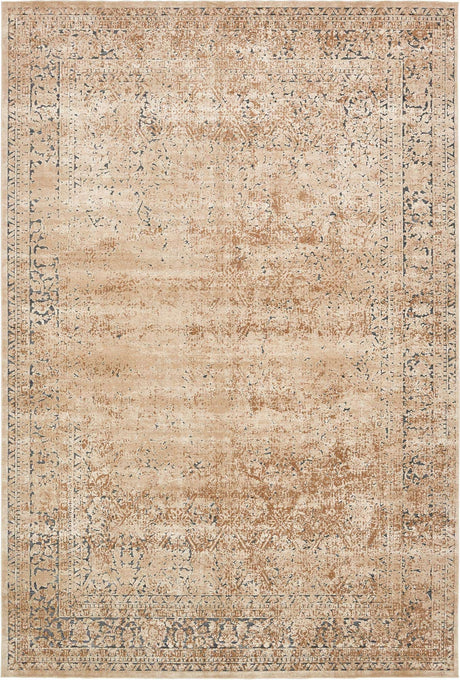 Beige 10' x 14' 5 Chateau Rectangle Area Rug 85% Polypropylene & 15% Chenille With Cotton Backing Traditional Vintage Distressed Carpet for Classical Interior Design Decorating for Sale at Rug Engine