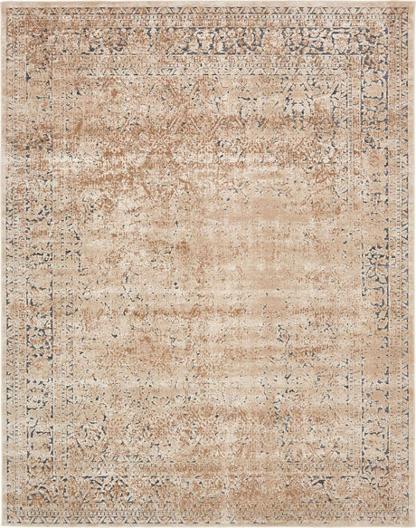 Beige 7' 10 x 10' Chateau Rectangle Area Rug 85% Polypropylene & 15% Chenille With Cotton Backing Traditional Vintage Distressed Carpet for Classical Interior Design Decorating for Sale at Rug Engine