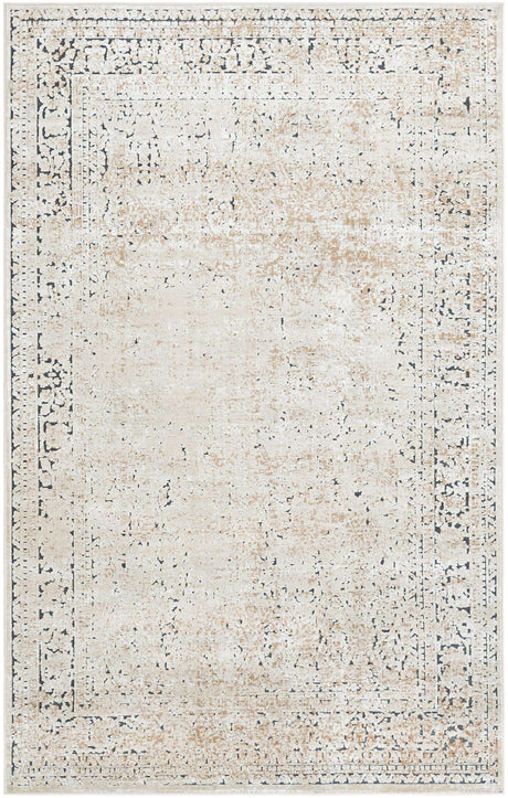 Beige 5' 3 x 8' Chateau Rectangle Area Rug 85% Polypropylene & 15% Chenille With Cotton Backing Traditional Vintage Distressed Carpet for Classical Interior Design Decorating for Sale at Rug Engine